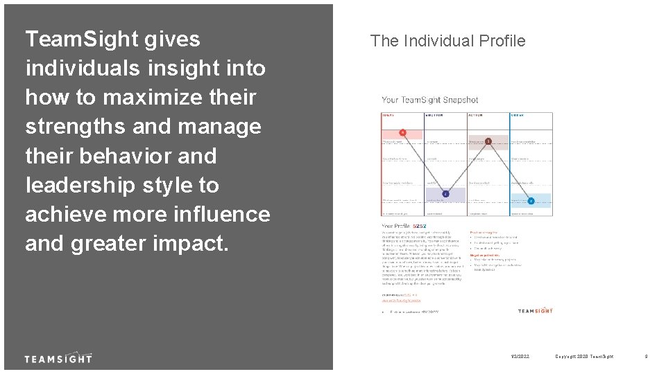 Team. Sight gives individuals insight into how to maximize their strengths and manage their
