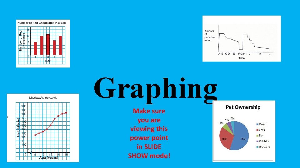 Graphing Make sure you are viewing this power point in SLIDE SHOW mode! 