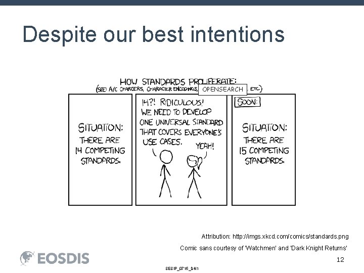 Despite our best intentions OPENSEARCH Attribution: http: //imgs. xkcd. com/comics/standards. png Comic sans courtesy