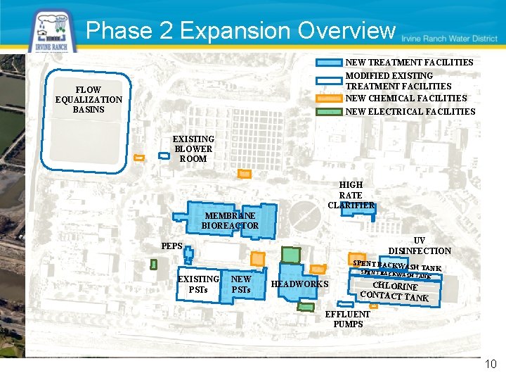 Phase 2 Expansion Overview NEW TREATMENT FACILITIES MODIFIED EXISTING TREATMENT FACILITIES NEW CHEMICAL FACILITIES