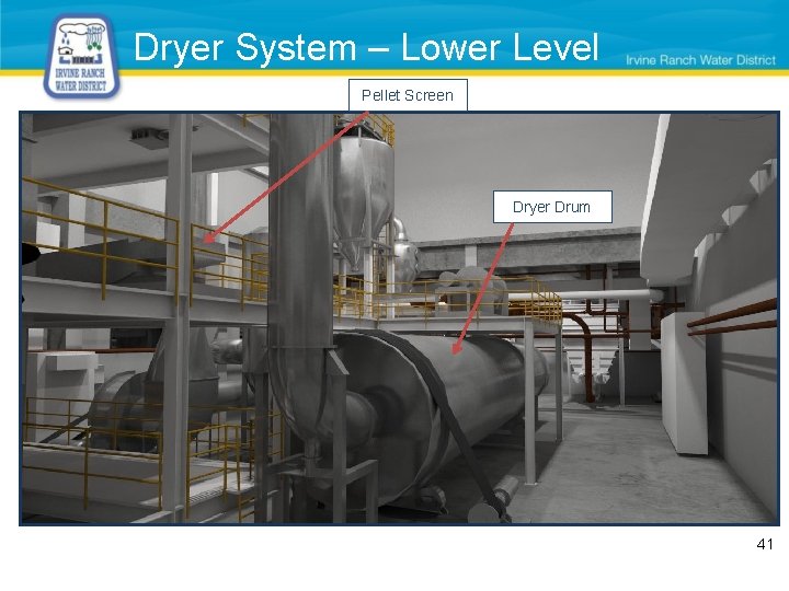 Dryer System – Lower Level Pellet Screen Dryer Drum 41 41 