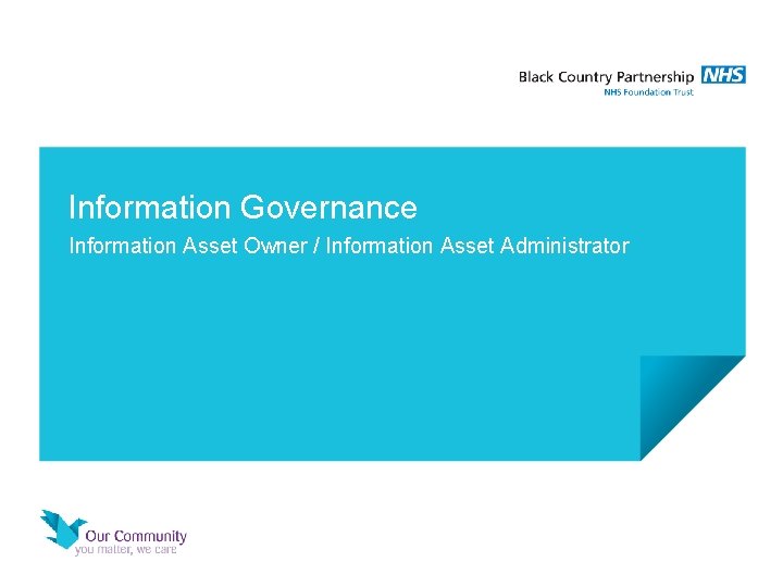 Information Governance Information Asset Owner / Information Asset Administrator 