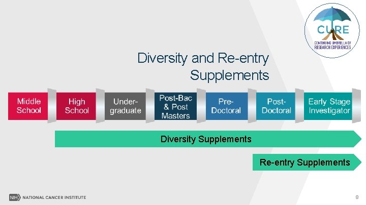 Diversity and Re-entry Supplements Diversity Supplements Re-entry Supplements 8 