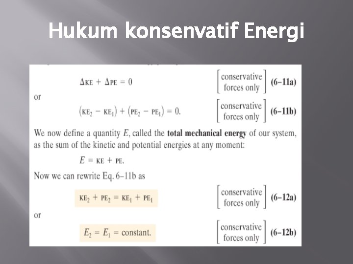 Hukum konsenvatif Energi 