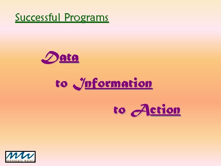Successful Programs Data to Information to Action Successful Programs Data to Information to Action