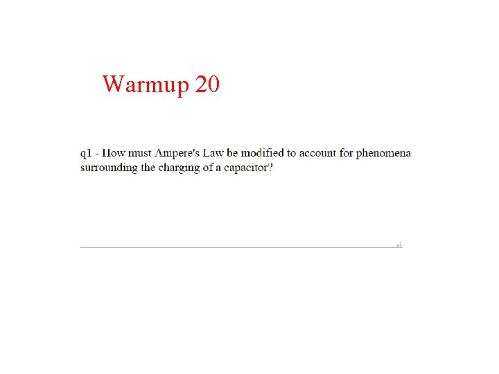 Warmup 20 