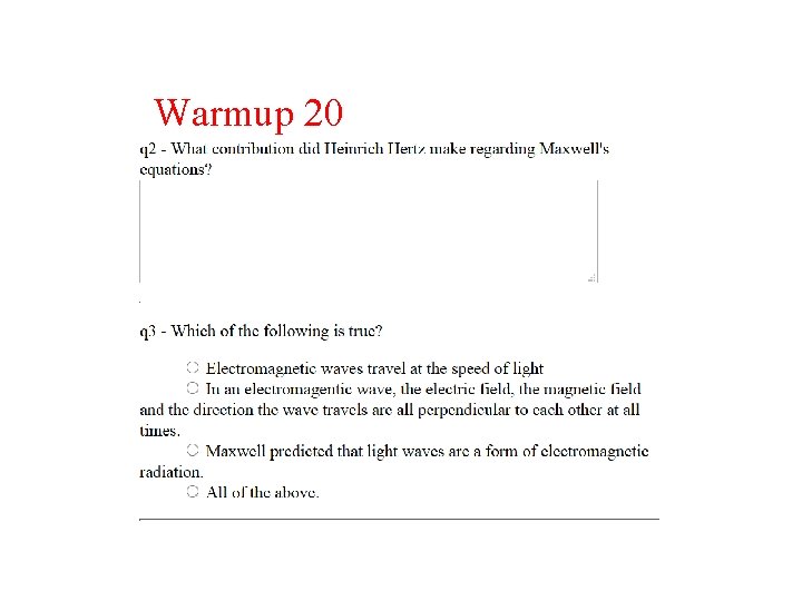 Warmup 20 