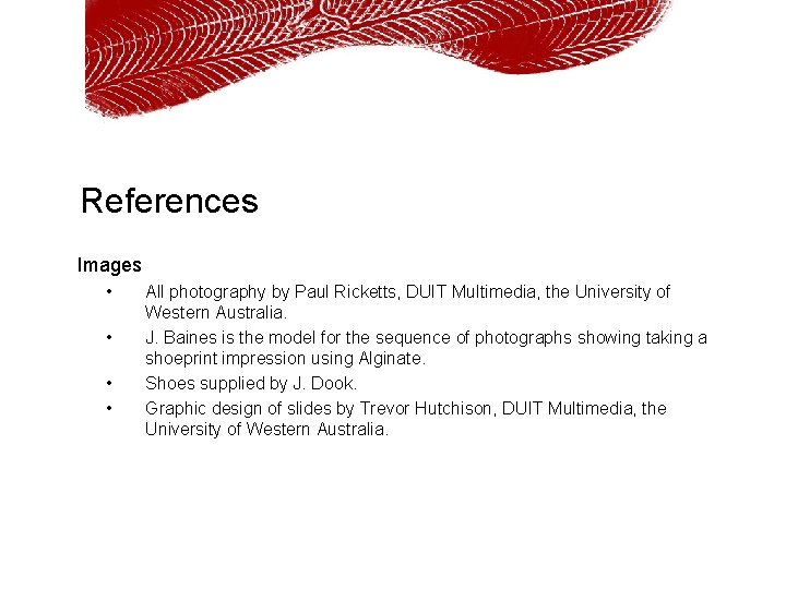 References Images • • All photography by Paul Ricketts, DUIT Multimedia, the University of