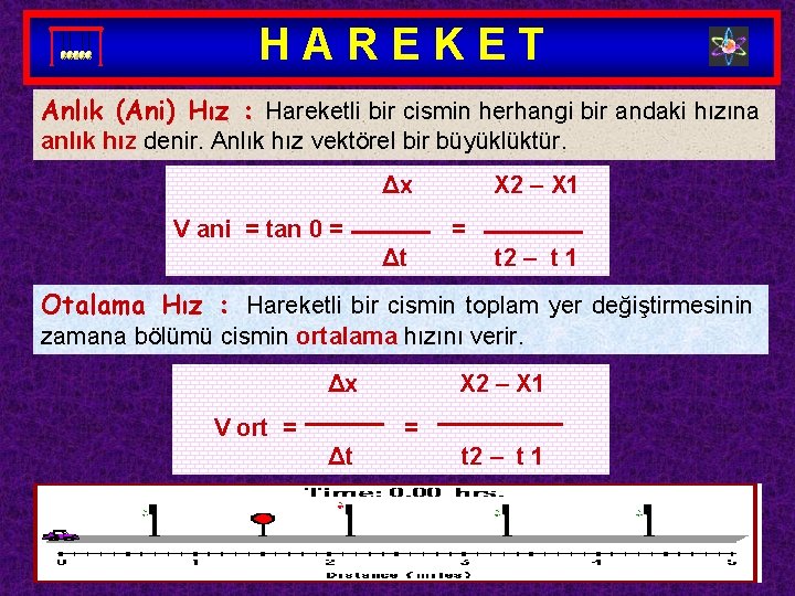 HAREKET Anlık (Ani) Hız : Hareketli bir cismin herhangi bir andaki hızına anlık hız