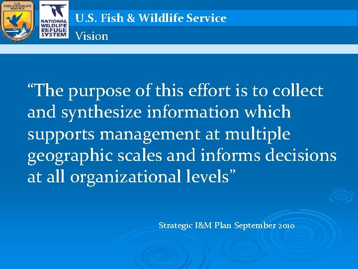 U S Fish Wildlife Service Inventory Monitoring Program