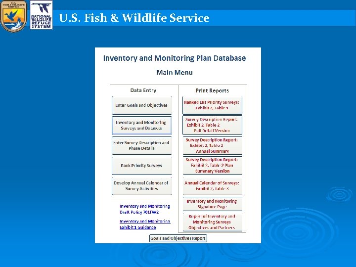 U S Fish Wildlife Service Inventory Monitoring Program