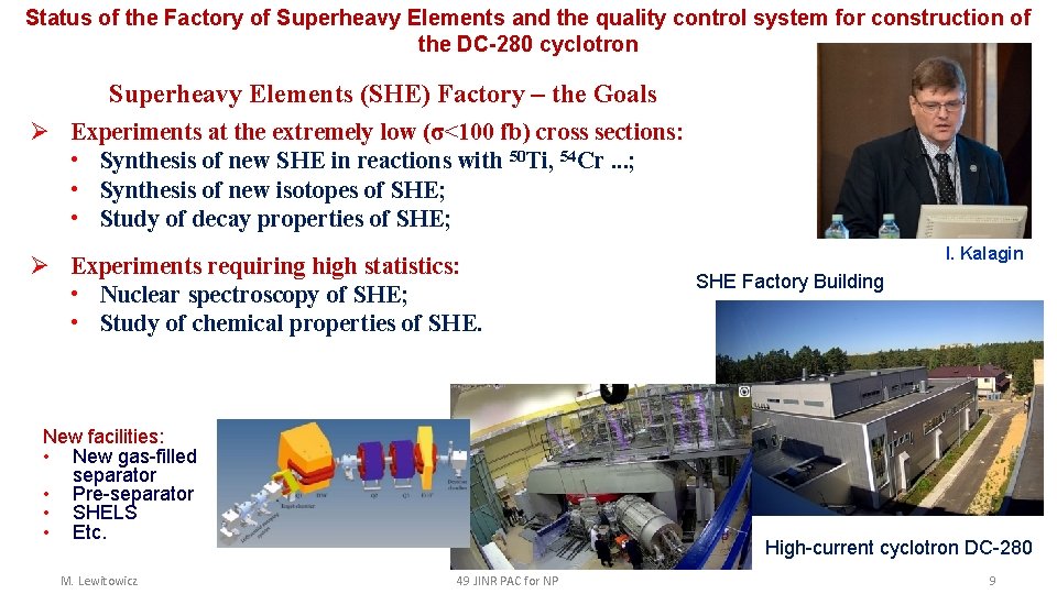 Status of the Factory of Superheavy Elements and the quality control system for construction