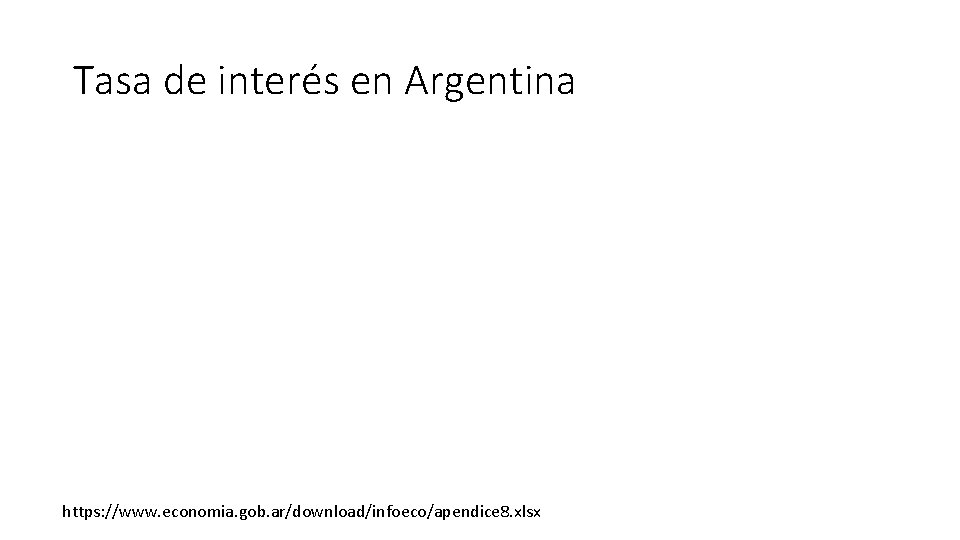 Tasa de interés en Argentina https: //www. economia. gob. ar/download/infoeco/apendice 8. xlsx 