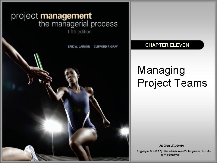CHAPTER ELEVEN Managing Project Teams Mc. Graw-Hill/Irwin Copyright © 2011 by The Mc. Graw-Hill