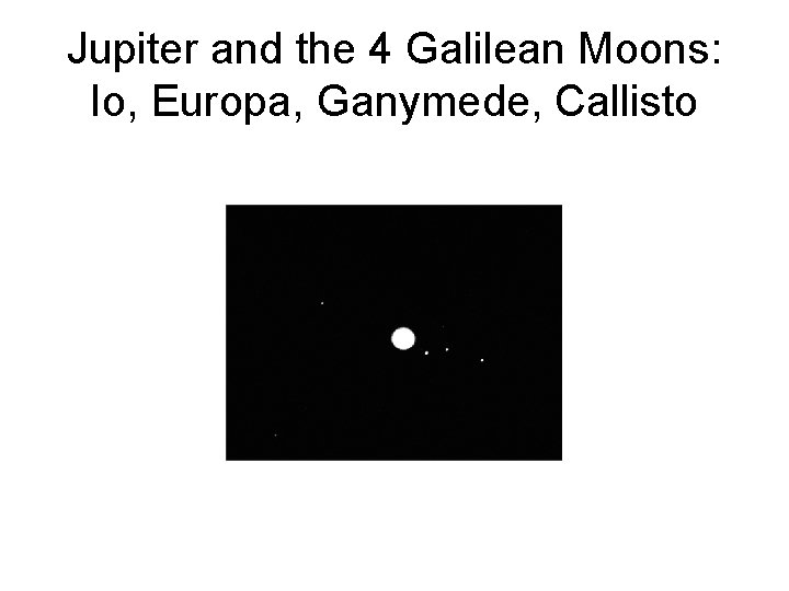 Jupiter and the 4 Galilean Moons: Io, Europa, Ganymede, Callisto 