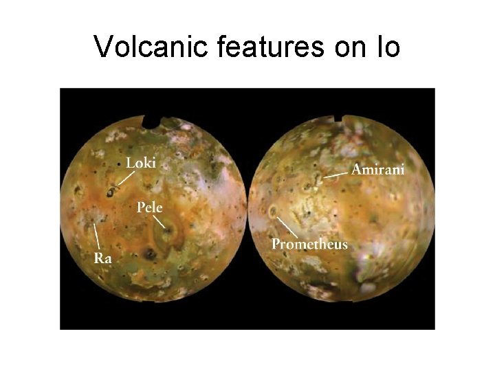 Volcanic features on Io 