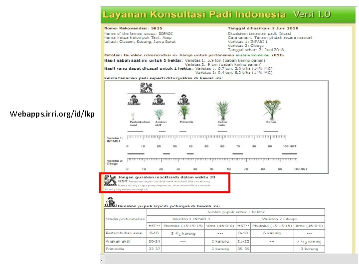 Webapps. irri. org/id/lkp 