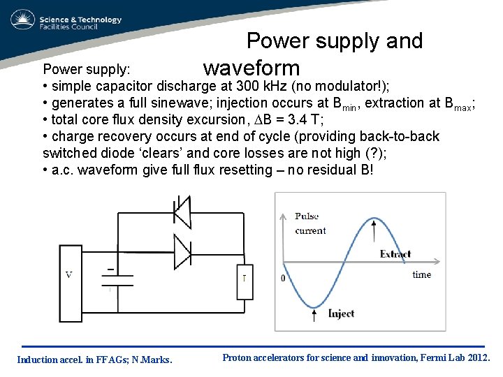 Power supply and waveform Power supply: • simple capacitor discharge at 300 k. Hz