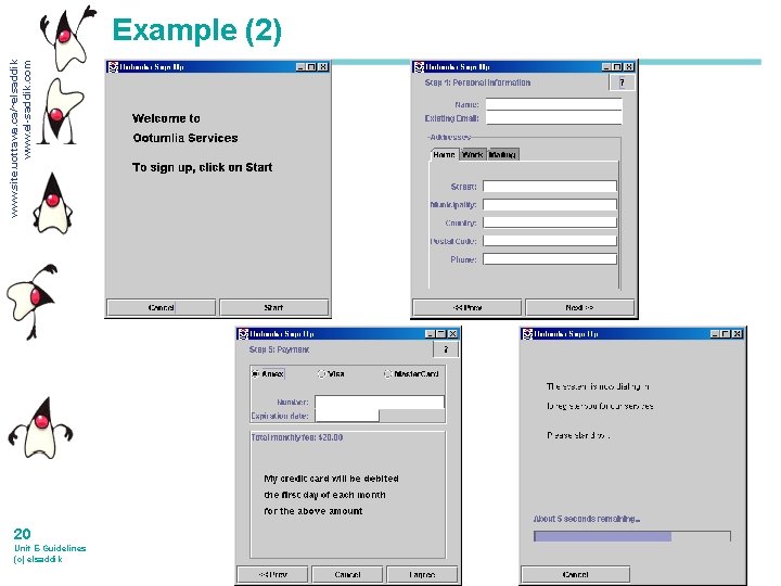 www. site. uottawa. ca/~elsaddik www. el-saddik. com Example (2) 20 Unit E-Guidelines (c) elsaddik