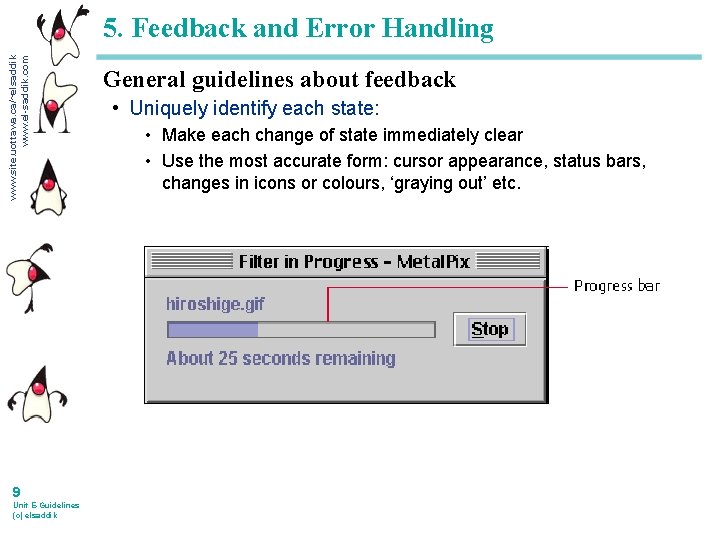 www. site. uottawa. ca/~elsaddik www. el-saddik. com 5. Feedback and Error Handling 9 Unit