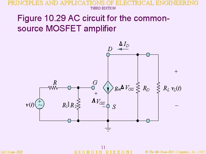 PRINCIPLES AND APPLICATIONS OF ELECTRICAL ENGINEERING THIRD EDITION Figure 10. 29 AC circuit for