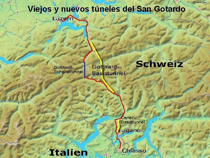 Viejos y nuevos túneles del San Gotardo 