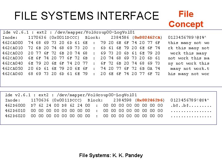 FILE SYSTEMS INTERFACE lde v 2. 6. 1 : ext 2 : /dev/mapper/Vol. Group