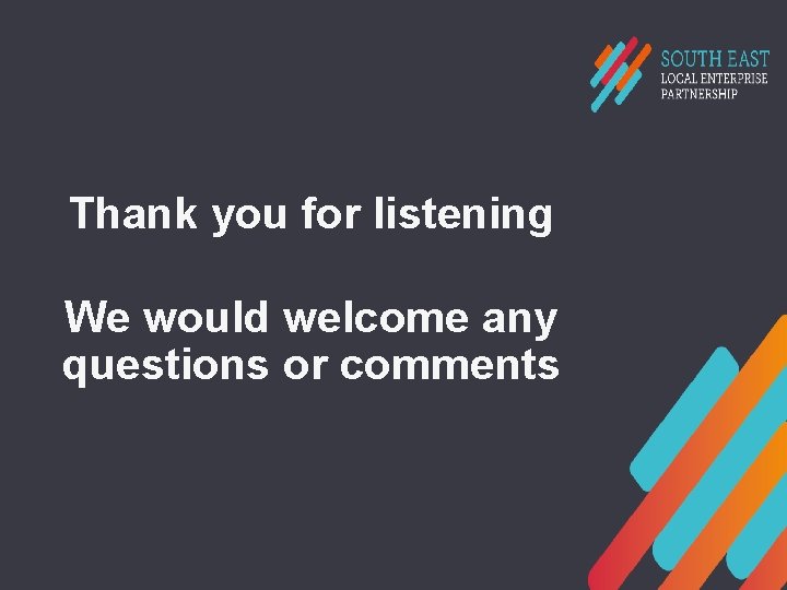 Thank you for listening We would welcome any questions or comments 