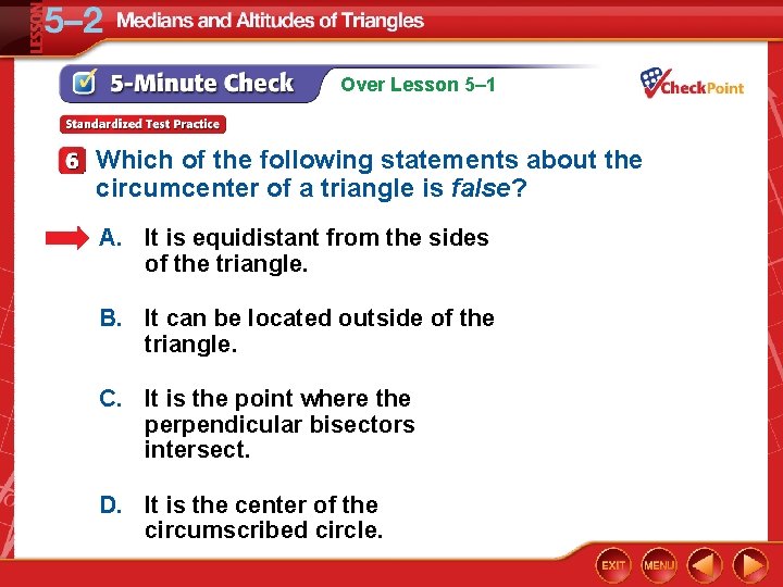 LESSON 5 2 Medians and Altitudes of Triangles
