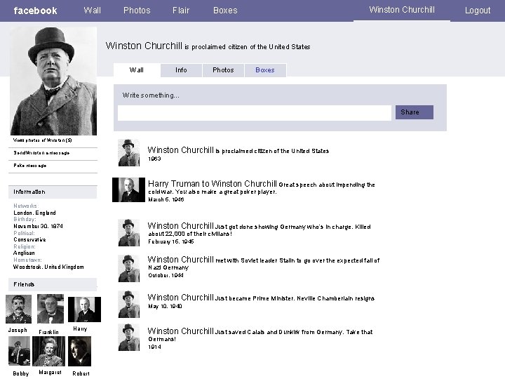 facebook Wall Photos Flair Winston Churchill Boxes Winston Churchill is proclaimed citizen of the