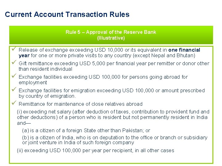 Current Account Transaction Rules Rule 5 – Approval of the Reserve Bank (Illustrative) ü