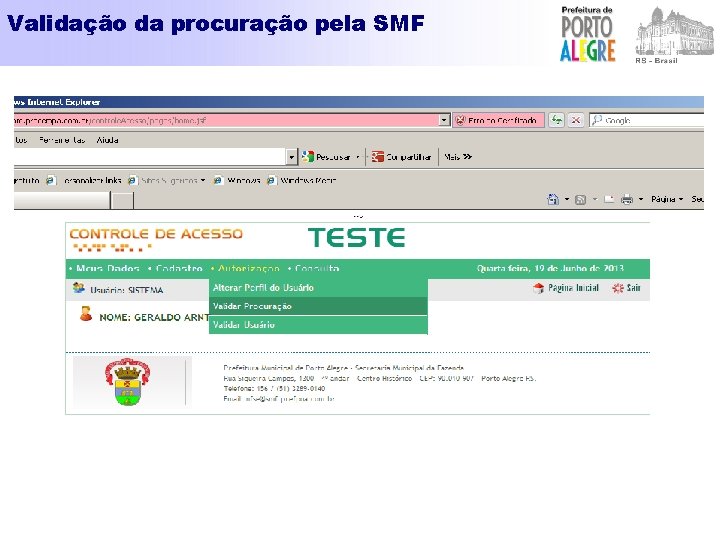 Validação da procuração pela SMF 