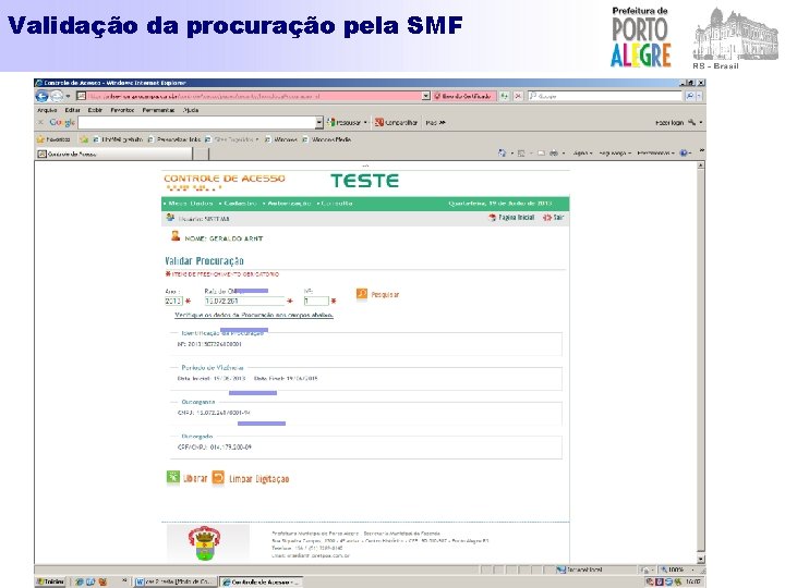 Validação da procuração pela SMF 