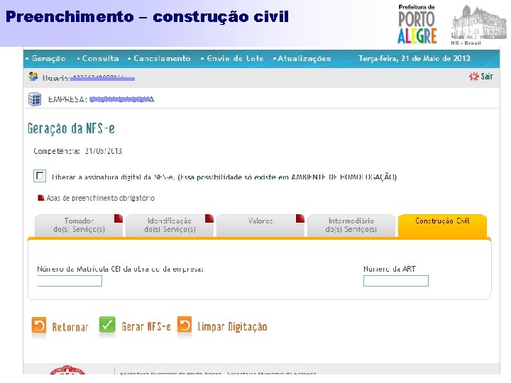 Preenchimento – construção civil 