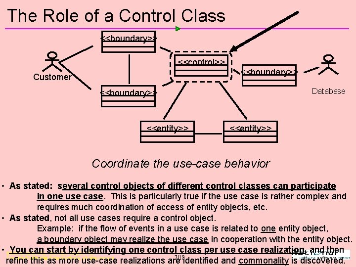 Use Case Analysis continued Control Classes Building Analysis