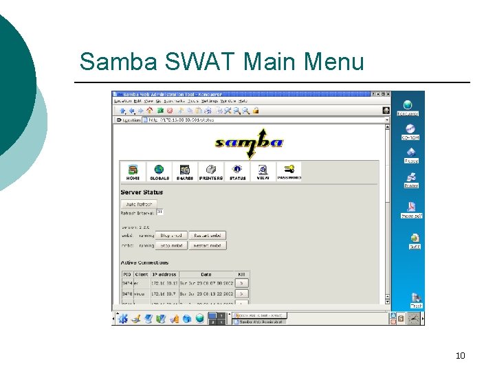 Samba SWAT Main Menu 10 