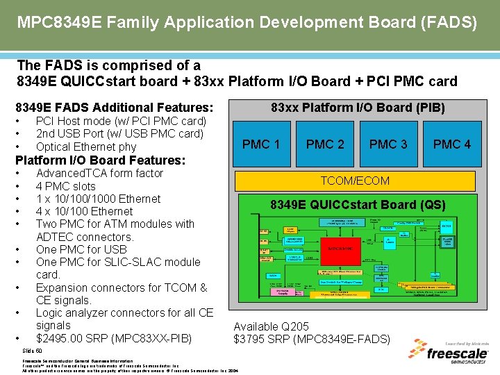 MPC 8349 E Family Application Development Board (FADS) The FADS is comprised of a