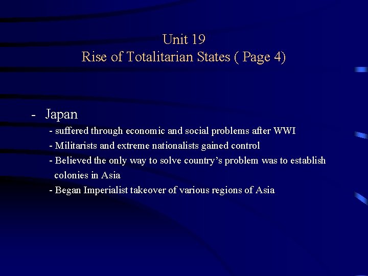 Unit 19 Rise of Totalitarian States ( Page 4) - Japan - suffered through