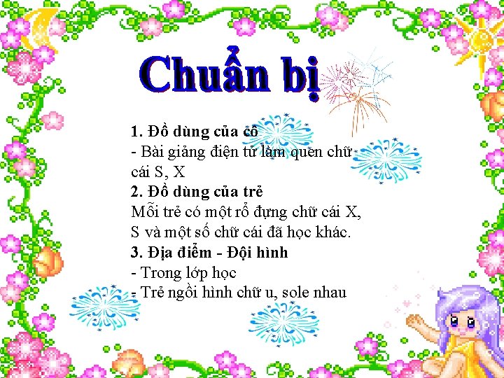 1. Đồ dùng của cô - Bài giảng điện tử làm quen chữ cái