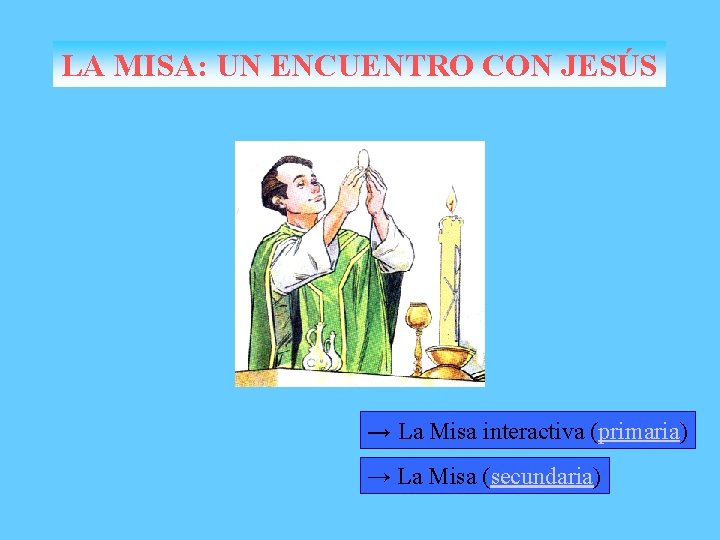LA MISA: UN ENCUENTRO CON JESÚS → La Misa interactiva (primaria) → La Misa