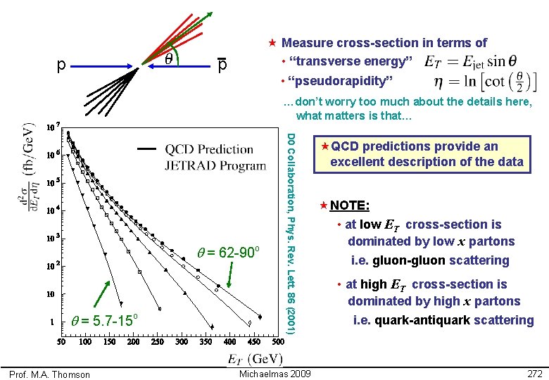 p « Measure cross-section in terms of • “transverse energy” • “pseudorapidity” p …don’t