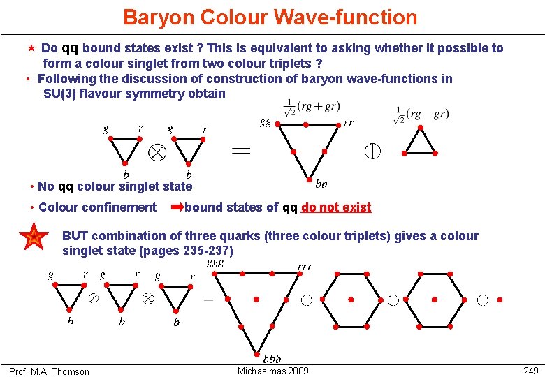 Baryon Colour Wave-function « Do qq bound states exist ? This is equivalent to