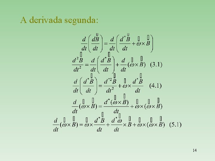 A derivada segunda: 14 