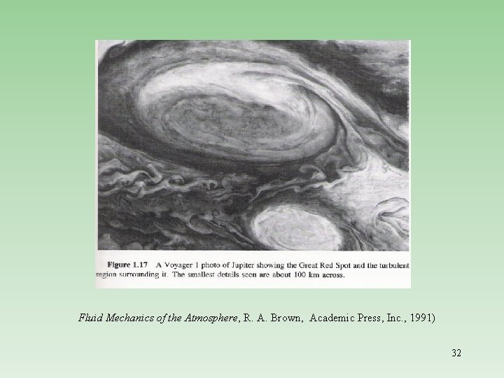 Fluid Mechanics of the Atmosphere, R. A. Brown, Academic Press, Inc. , 1991) 32