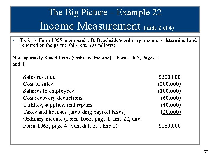 The Big Picture – Example 22 Income Measurement (slide 2 of 4) • Refer