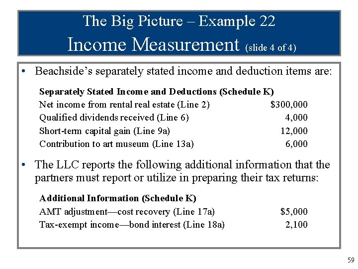 The Big Picture – Example 22 Income Measurement (slide 4 of 4) • Beachside’s