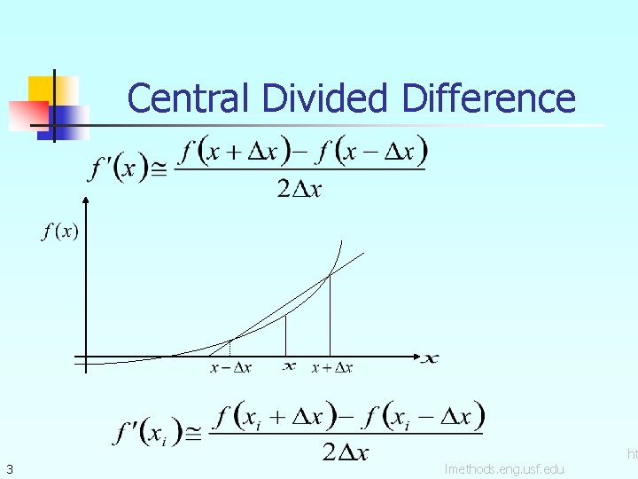 Central Divided Difference 3 lmethods. eng. usf. edu ht 