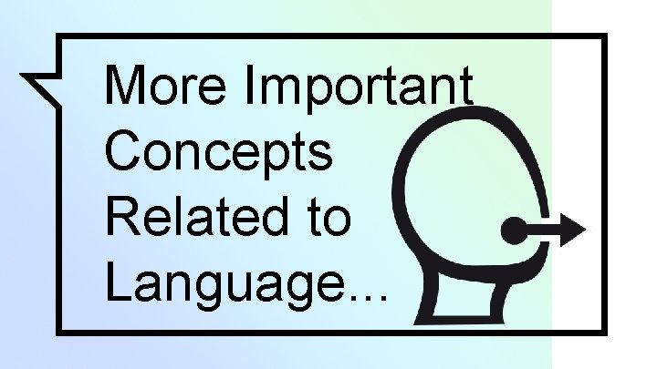 More Important Concepts Related to Language. . . 