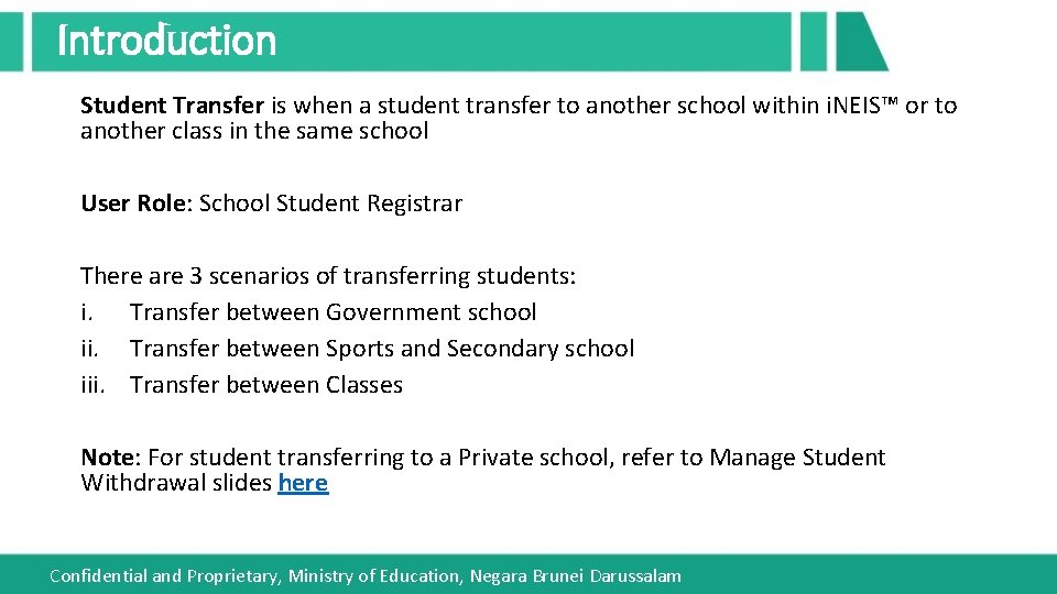 Introduction Student Transfer is when a student transfer to another school within i. NEIS™