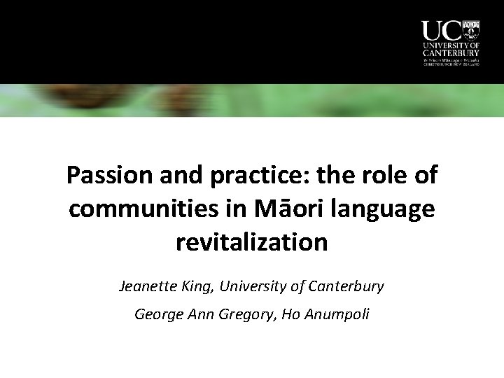 Passion and practice the role of communities in